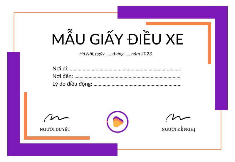 Mẫu Giấy Điều Động Xe Ô Tô Vào Sài Gòn Chi Tiết Nhất