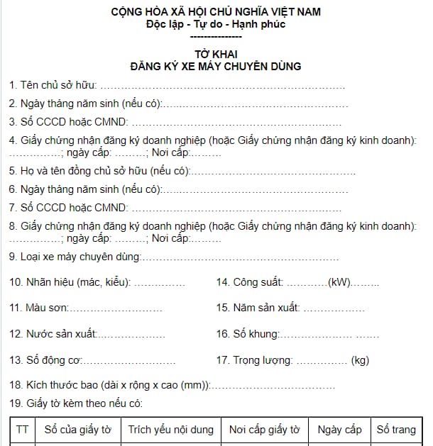 Mẫu Tờ Khai Đăng Ký Xe Ô Tô: Hướng Dẫn Chi Tiết A-Z