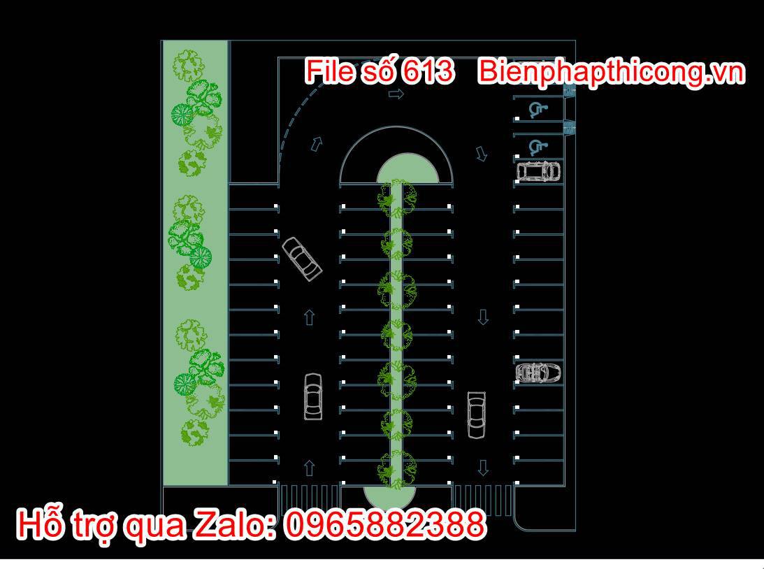 Bãi đỗ xe ô tô CAD: Hướng dẫn thiết kế và bản vẽ chi tiết