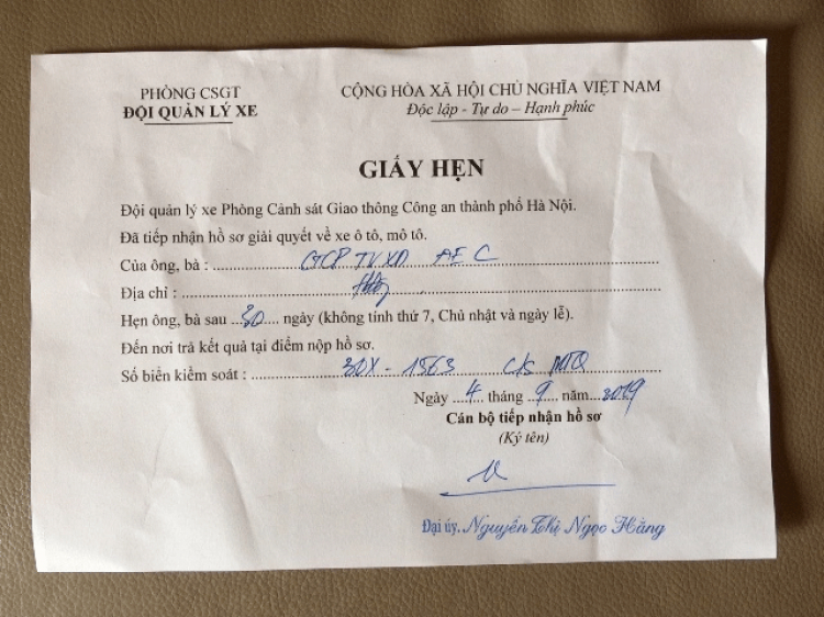 Giấy Hẹn Lấy Cà Vẹt Xe Ô Tô: Quy Trình và Những Lưu Ý Quan Trọng Giấy Hẹn Lấy Cà Vẹt Xe Ô Tô: Quy Trình và Những Lưu Ý Quan Trọng