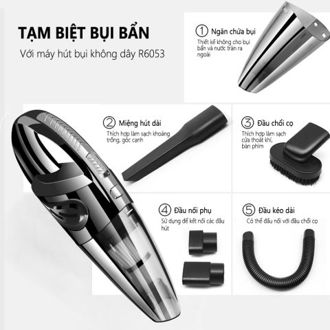 Các phụ kiện đi kèm máy hút bụi ô tô Nhật Bản chuyên dụng