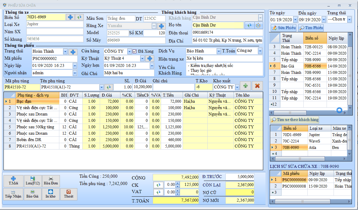 Quản Lý Sửa Chữa Xe Ô Tô Hiệu Quả Với Excel