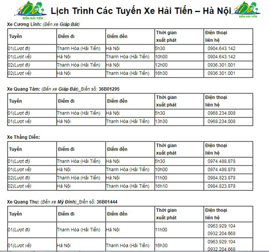 Xe Ô Tô Khách Hà Nội Hải Tiến: Lịch Trình, Giá Vé, Kinh Nghiệm Mới Nhất