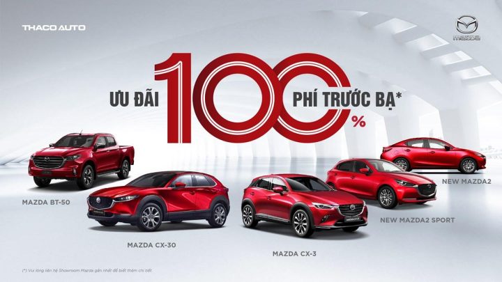 Dàn xe ô tô Mazda đa dạng kiểu dáng, từ sedan đến SUV, với các mức thuế suất khác nhau