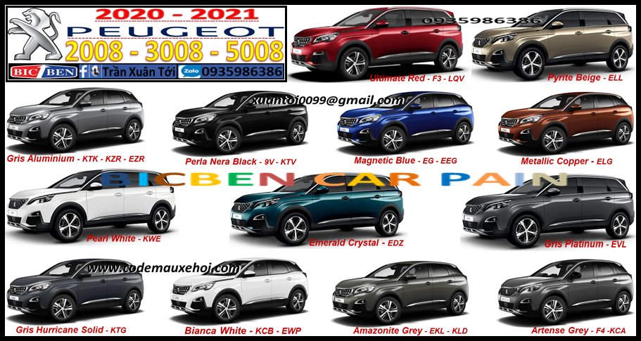 Khám phá xe ô tô Peugeot bảng màu: Lựa chọn phong cách và cá tính
